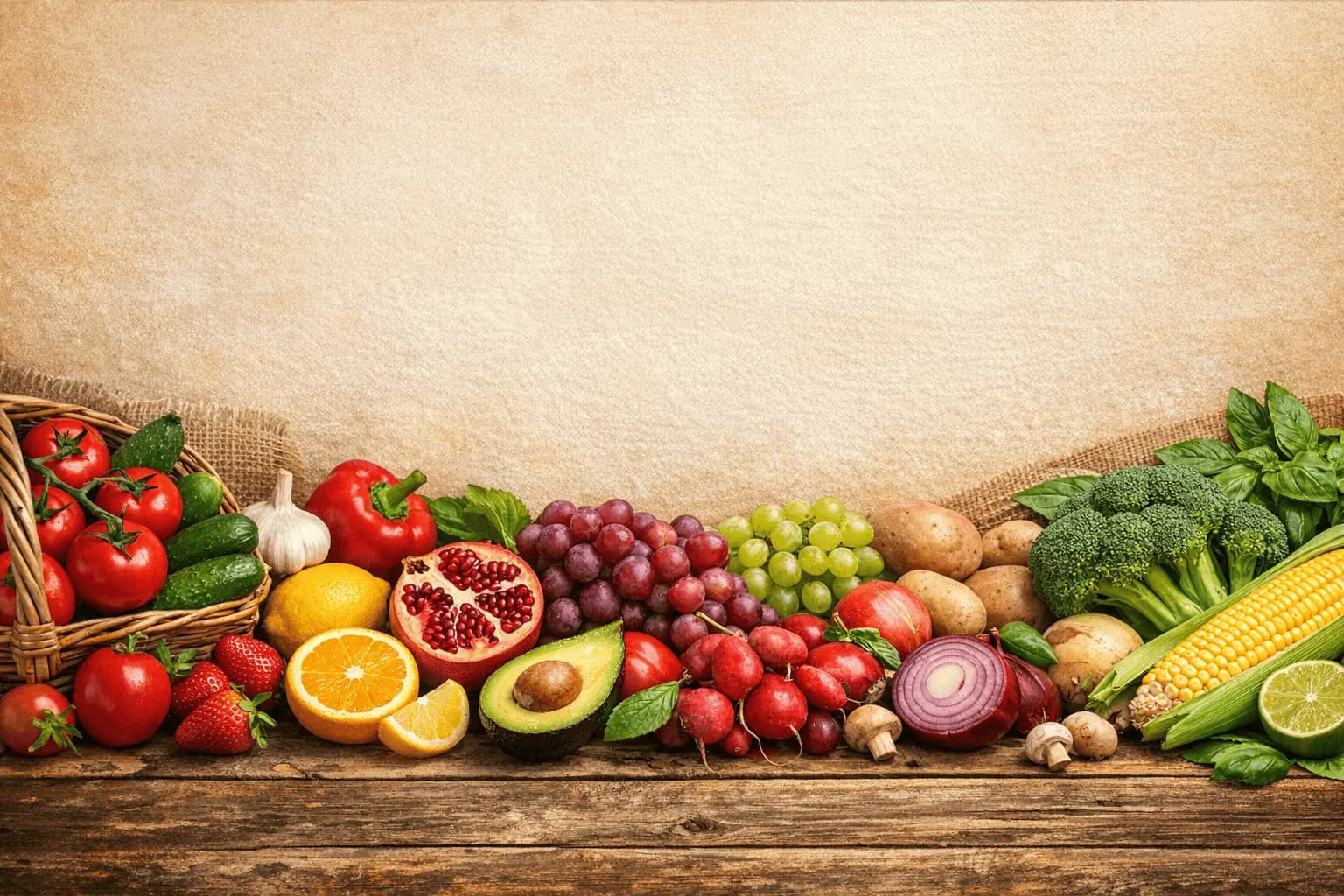 רקע תוצרת טרייה בפוטר החנות